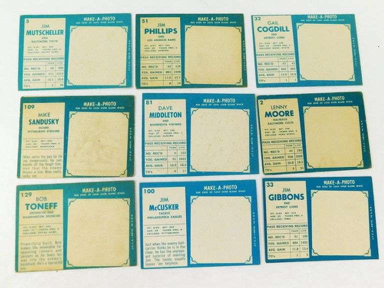 9 Topps 1961 Football Cards