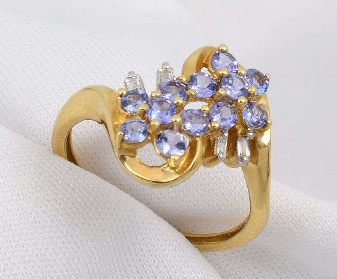 Lovely Iolite and Diamond 14K Ring