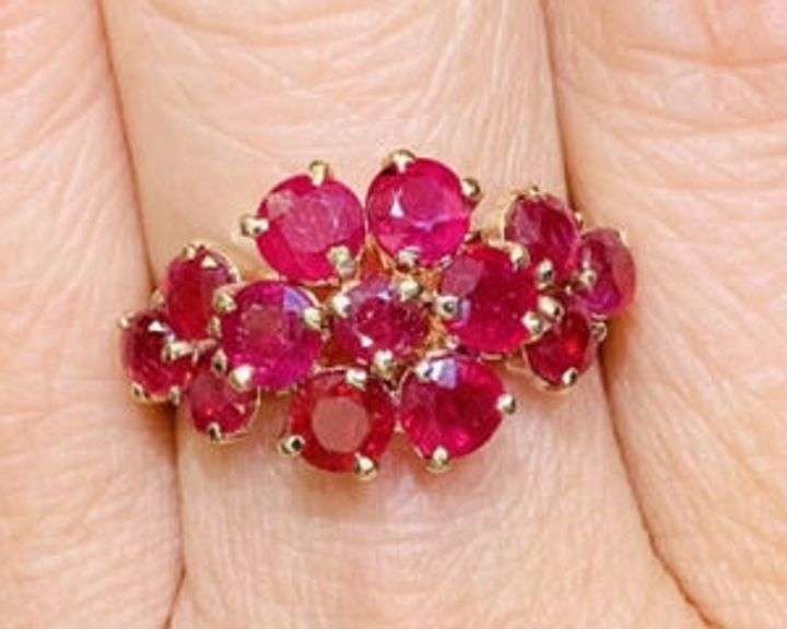 14KT SOLID YELLOW GOLD & RUBY COCKTAIL RING