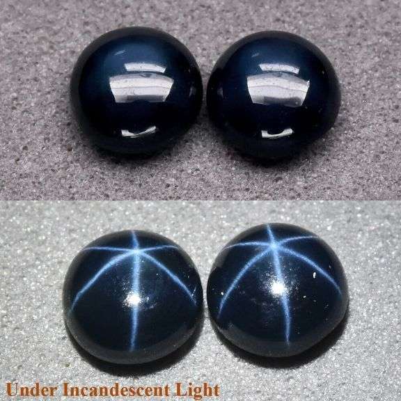 Stunning 1.71ct royal blue Star Sapphire pair