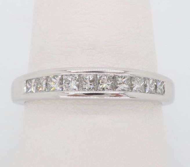 Channel Set Diamond Band in 14k White Gold