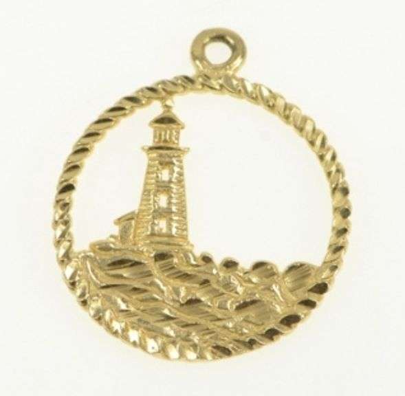 10K Yellow Gold Peggy's Cove Nova Scotia Canada Souvenir Charm/Pendant