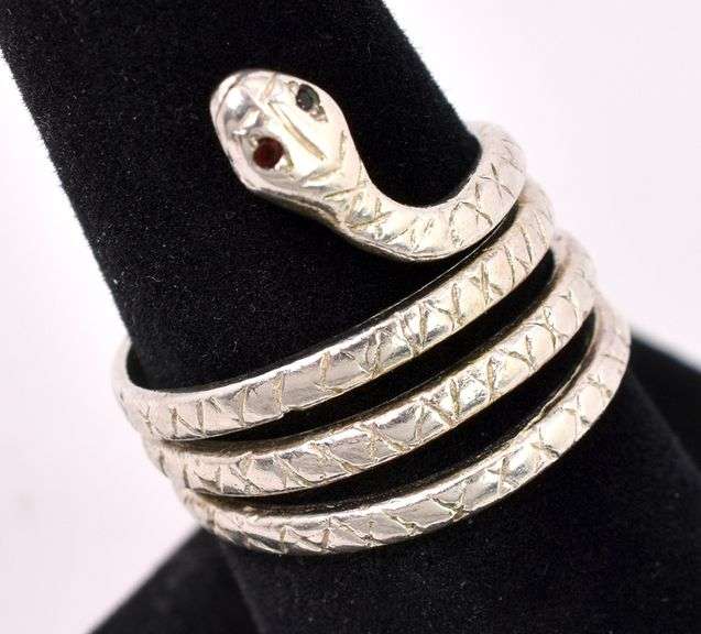 Snake Wrap Ring In Sterling Silver