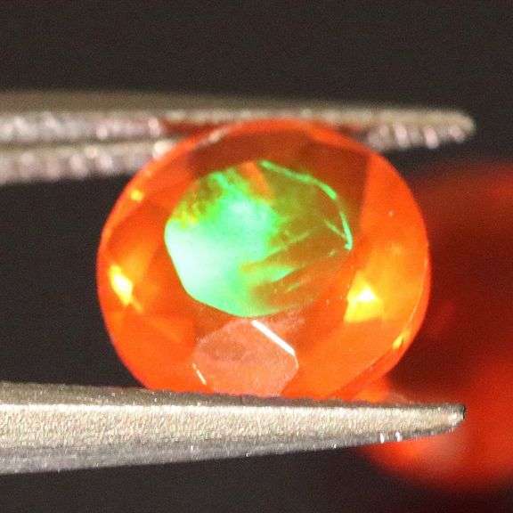 Rich red orange 1.04ct Mexican Fire Opal pair