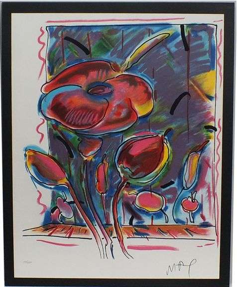 Peter Max plate signed offset lithograph, limited edition