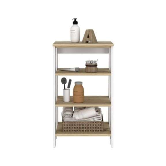 Jannes Linen Cabinet White/Light Oak