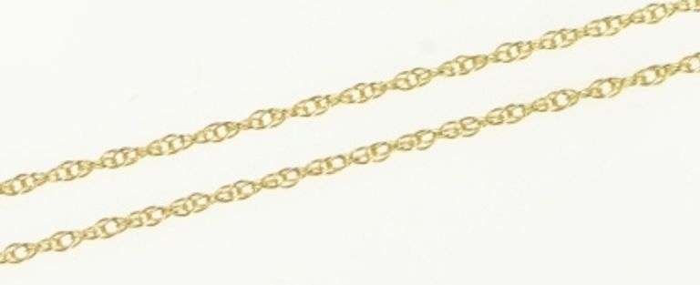 14K Yellow Gold 1.0mm Simple Link Vintage Cable Chain Necklace
