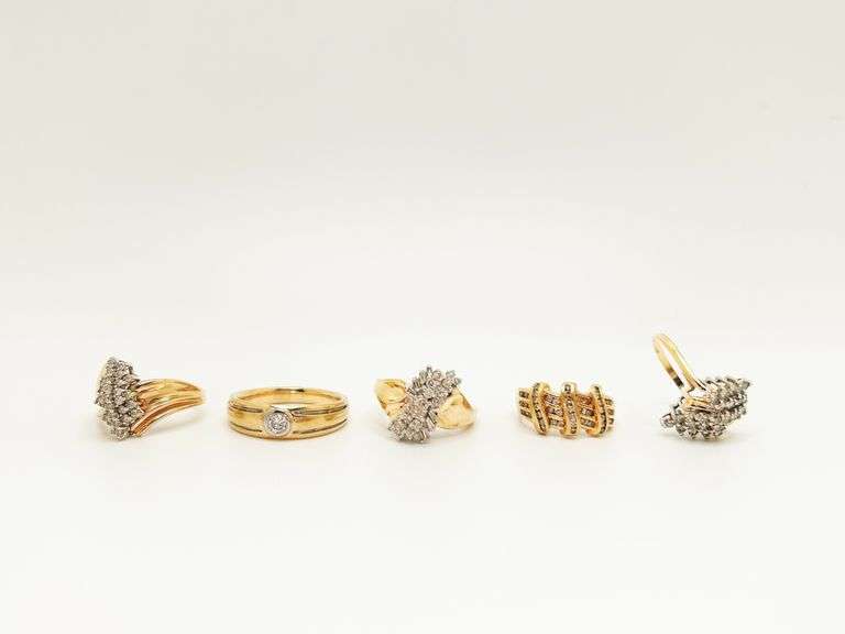 5 Beautiful 14k Solid Gold Rings!