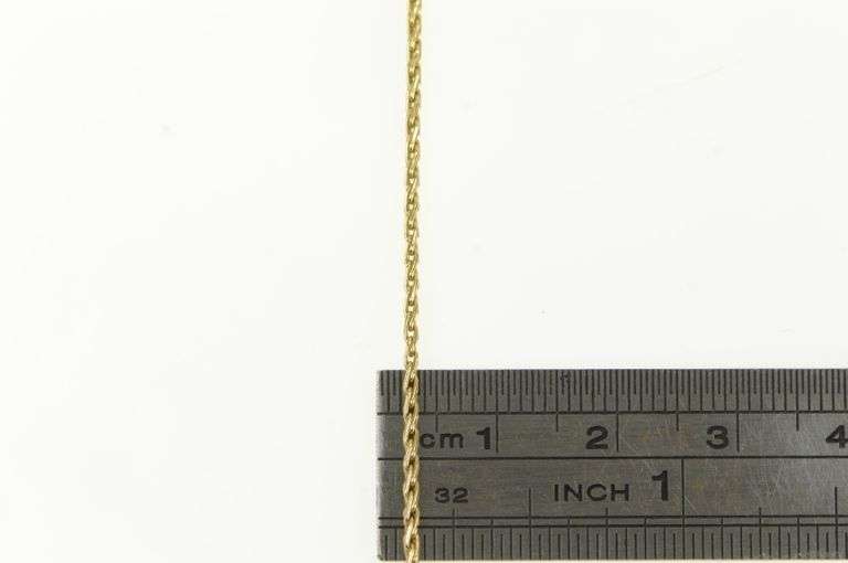 14K Yellow Gold 1.3mm Wheat Link Vintage Palma Chain Necklace