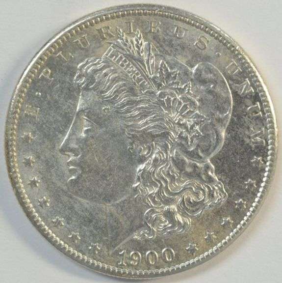 Real flashy virtual BU 1900-S Morgan Silver Dollar. Key date