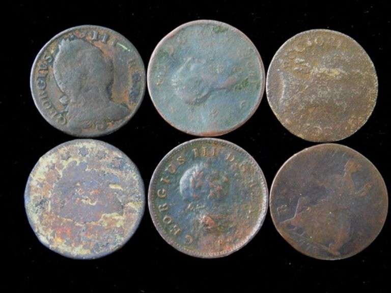6 Coin Lot of Colonial Coins