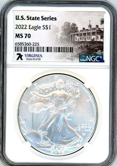 2022 US State Series (Georgia) American Silver Eagle in NGC MS70