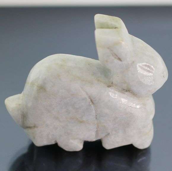 Adorable 256.49ct Jade rabbit carving