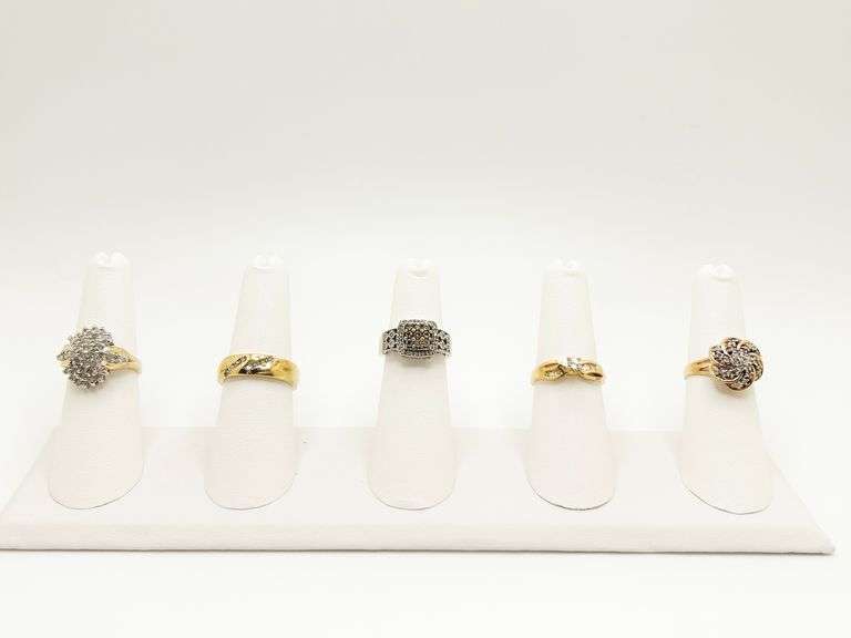 5 Stunning 10k White & Yellow Gold Rings!