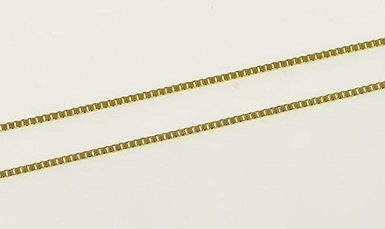 10K Yellow Gold 0.8mm Box Link Classic Simple Square Chain Necklace