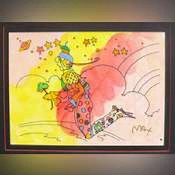 Peter Max, Original painting, mixed media on paper.