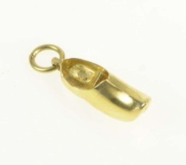 14K Yellow Gold 3D Dutch Clog Shoe Netherlands Souvenir Charm/Pendant