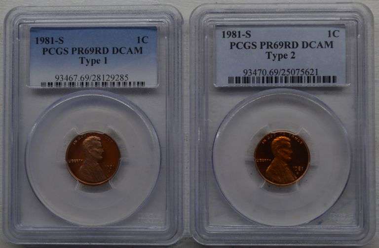 1981-S PCGS PR69RD DCAM 1C (lots of 2 Lincoln Penny)