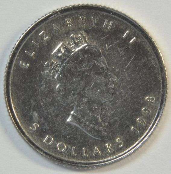 Gem BU 1998 Canada Pure .9995 $5 Platinum Maple Leaf