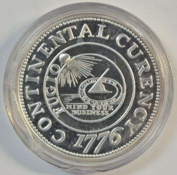 Famous 1776 Continental Currency Fugio Cent 2 oz pure .999 silver replica