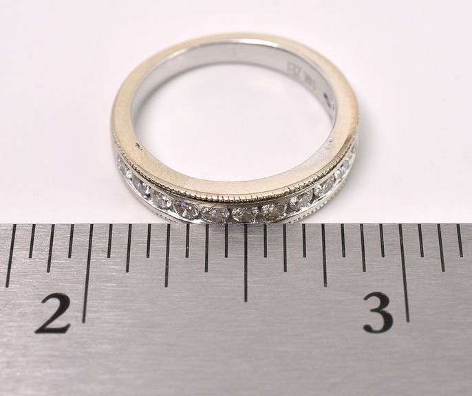 Elegant Diamond Band Ring In 14k White Gold