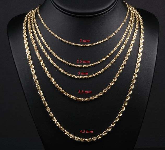 14K SOLID GOLD 4.5mm -20" - ROPE CHAIN / TWISTED CHAIN
