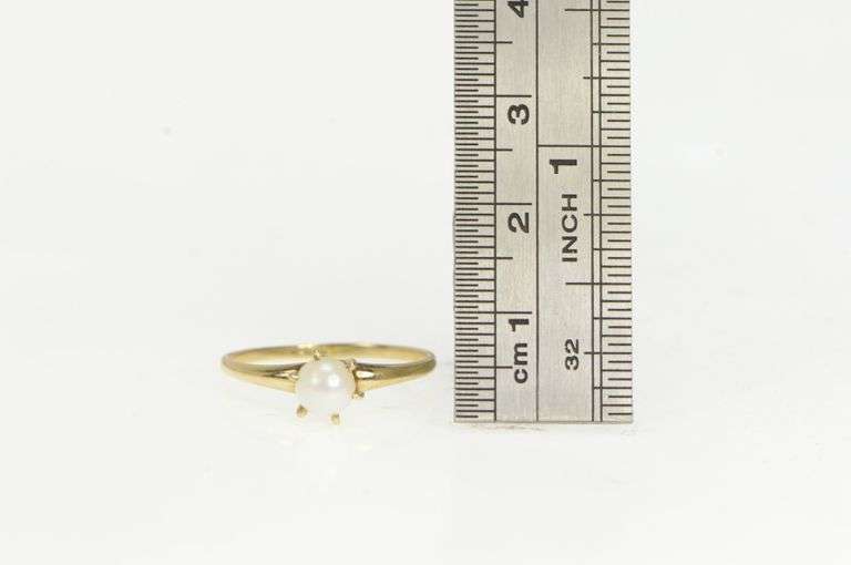 10K Yellow Gold 5.4mm Pearl Vintage Classic Engagement Ring