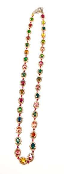 STUNNING TOURMALINE AND DIAMOND NECKLACE