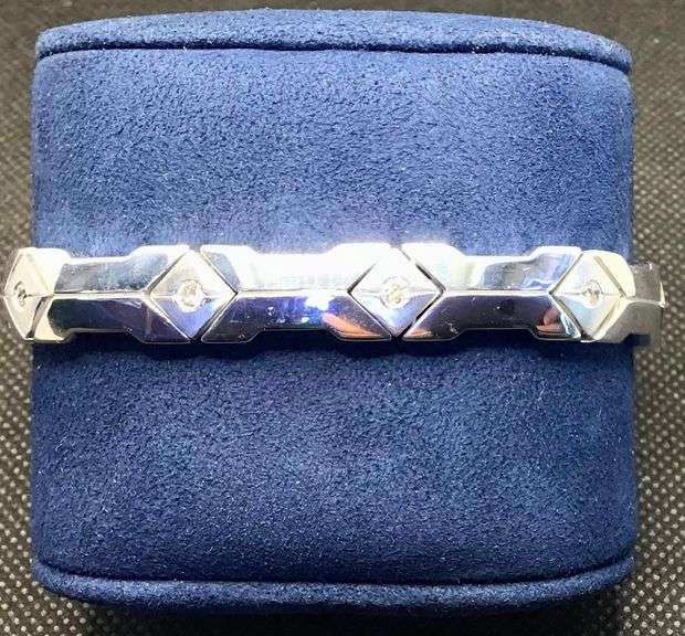 STYLISH 14K WHITE GOLD STUNNING MEN’S DIAMOND BRACELET