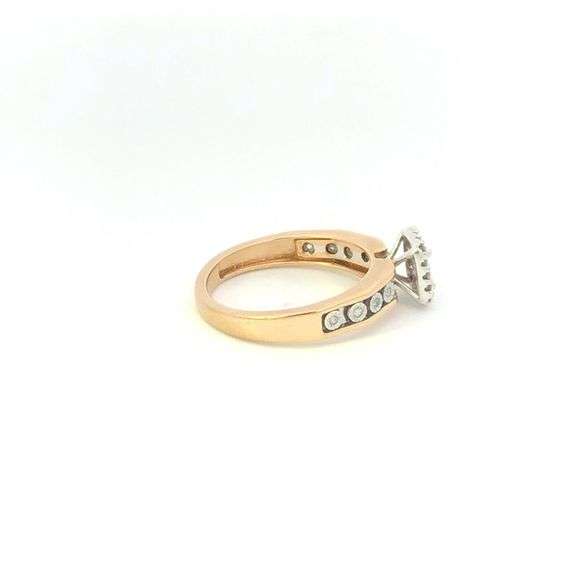 10K Yellow Gold Classic Diamond Halo Vintage Promise Ring
