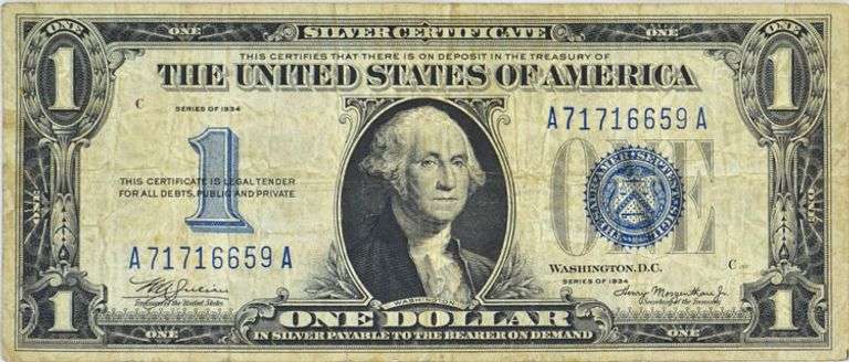 Series 1934 Funnyback Silver Certificate
