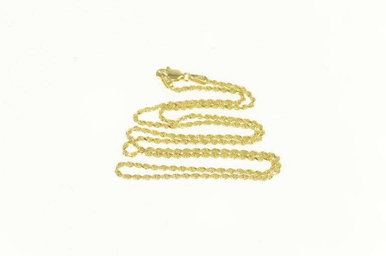14K Yellow Gold 1.6mm Rope Chain Woven Twist Spiral Link Necklace