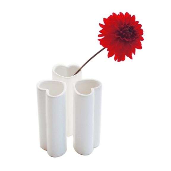Love Trio White Heart Vases Set of 3