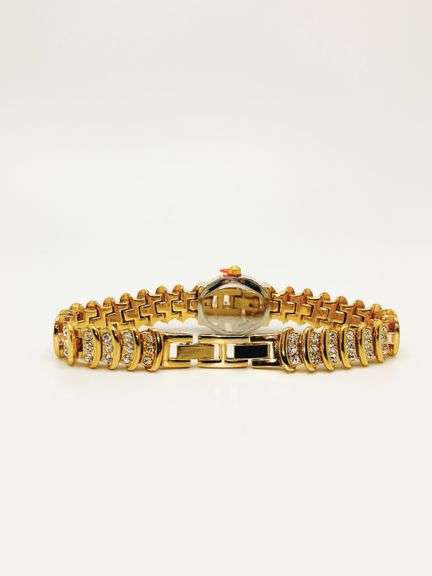 Ladies Geneva & Gemstone Watch, 18kt Yellow Gold Plated