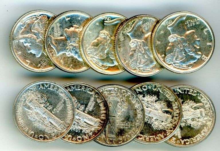 10 Different Nicer Silver Mercury Dimes