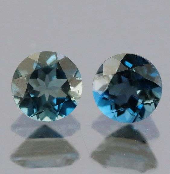 Stunning London blue 1.18ct Brazilian Topaz pair