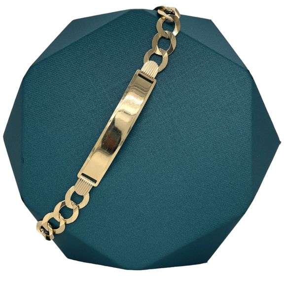 ID BRACELET , 14K YELLOW GOLD MIAMI CUBAN LINK CHAIN BRACELET