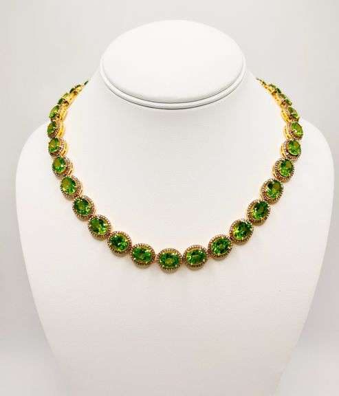 100.00+CARAT NATURAL PERIDOT & DIAMOND NECKLACE