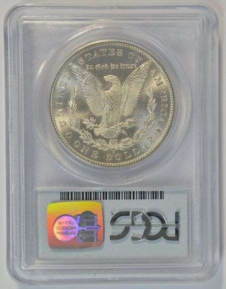 Sparkling-white Gem BU 1879-S Morgan Silver Dollar. PCGS MS65