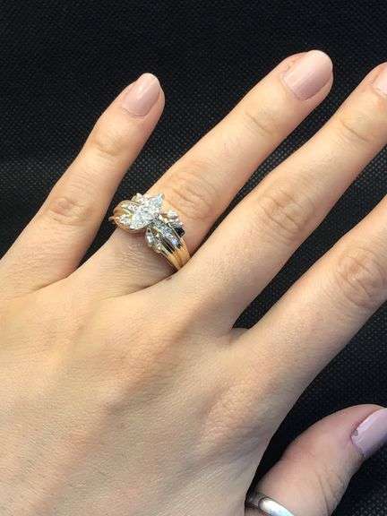 ONE OF THE KIND GORGEOUS 14K YELLOW GOLD MULTI DIAMOND RING