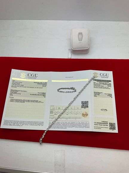 CERTIFIED  BRAND NEW 14K WHITE GOLD AND DIAMOND BRACELET