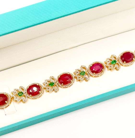 RUBY, EMERALD, & DIAMOND BRACELET