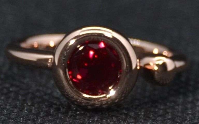 14 Kt Rose Gold Plated Lab Created Red Ruby Ring