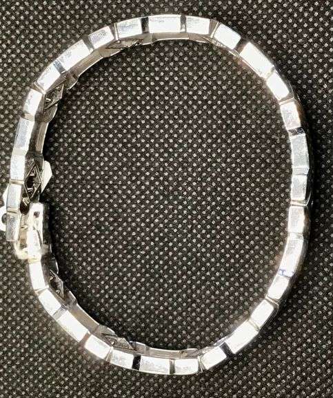 STYLISH 14K WHITE GOLD STUNNING MEN’S DIAMOND BRACELET