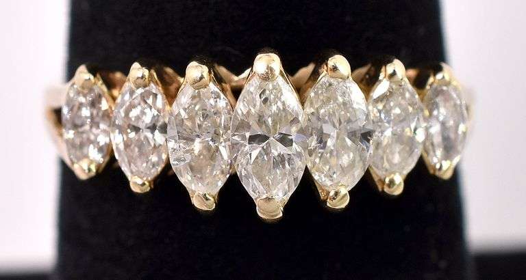 Marvelous Diamond Ring In 14K Yellow Gold