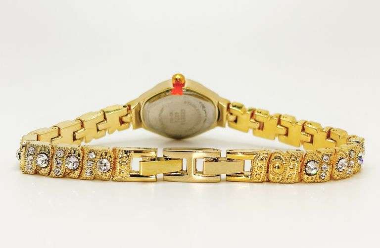 Ladies Geneva & Gemstone Watch, 18kt Yellow Gold Plated