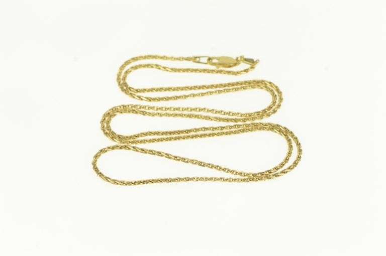 14K Yellow Gold 1.3mm Wheat Link Vintage Palma Chain Necklace