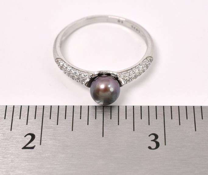 Pearl And CZ Ring In Sterling Silver