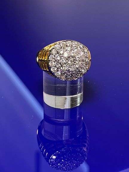 Mens Dazzling 14 Kt Gold Plated Ring