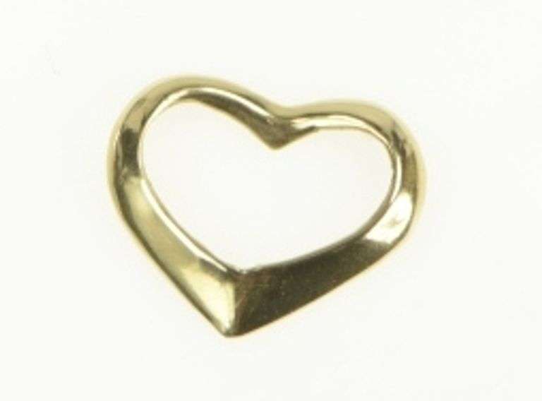 14K Yellow Gold Curvy Heart Love Symbol Vintage Charm/Pendant